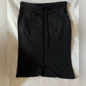 LOFT Black Midi Skirt with Drawstring